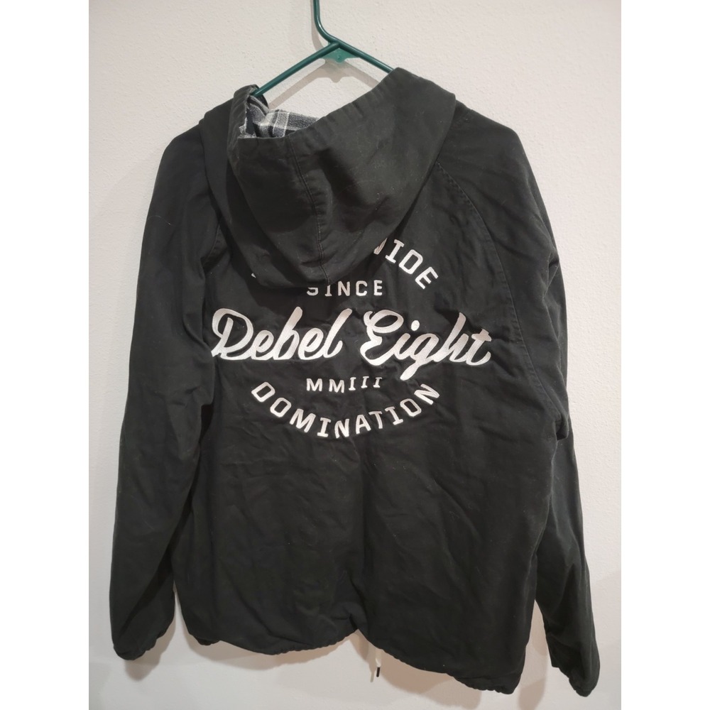 REBEL 8 Rebel8 R8 Worldwide Domination Embroided‎ Logo Hooded Jacket XXL RARE